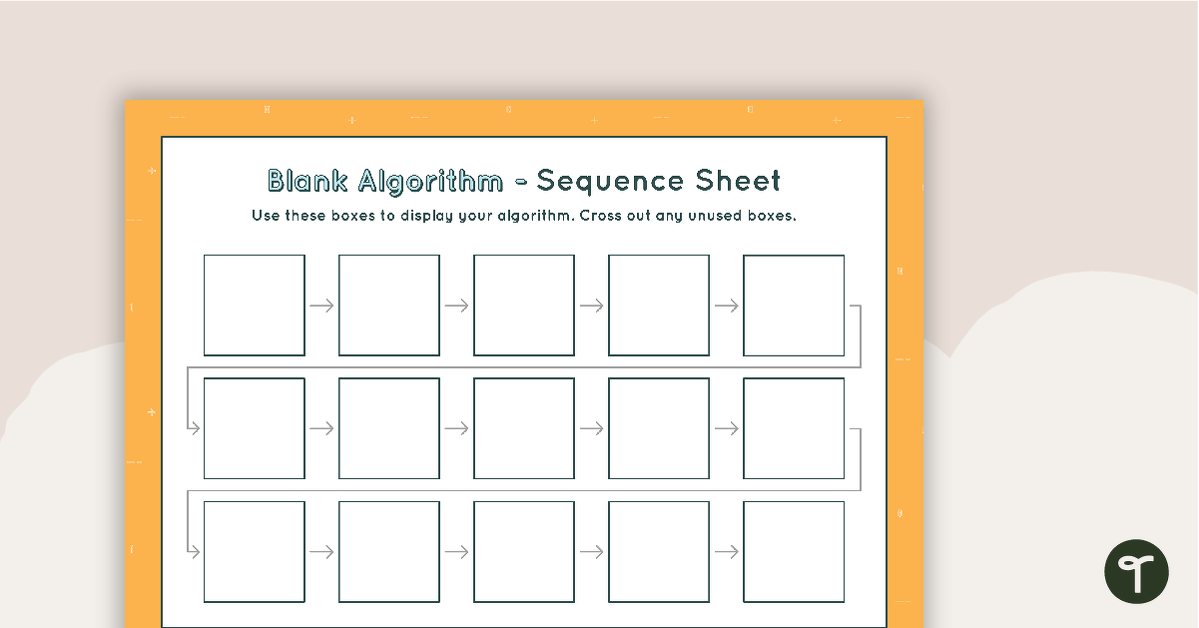 15-Step Algorithm Sequence Sheet - Middle Elementary teaching resource