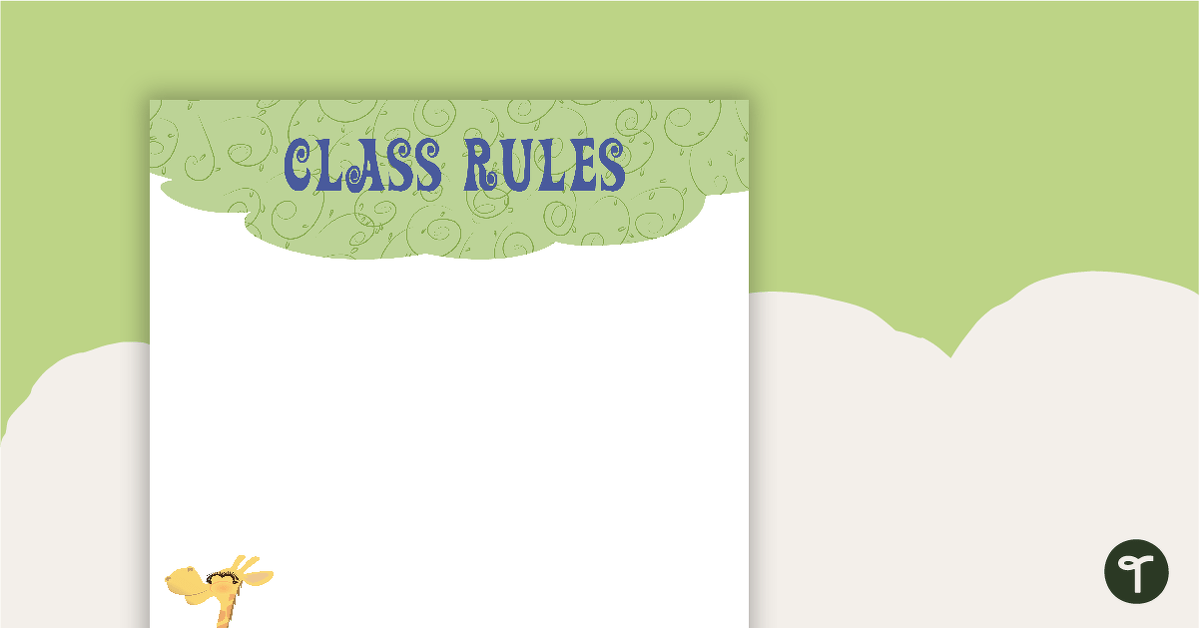 预览图像Giraffes - Class Rules - teaching resource