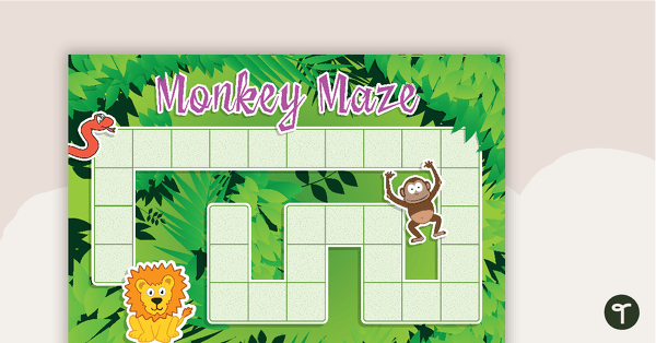 Blank Game Board - Monkey Maze teaching resource