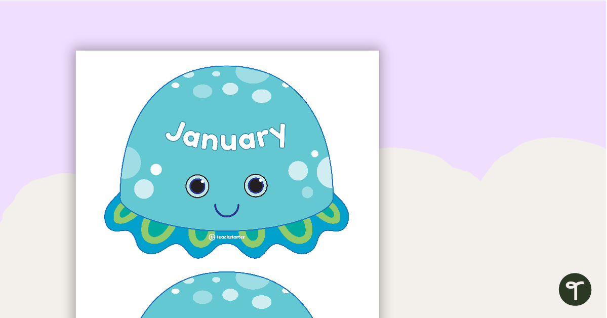 Preview image for Sea Jelly Birthday Display Template - teaching resource