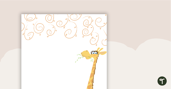 Giraffes - Portrait Page Borders teaching resource