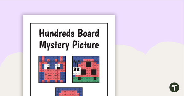 Hundreds Board Mystery Picture Division Task Cards teaching resource