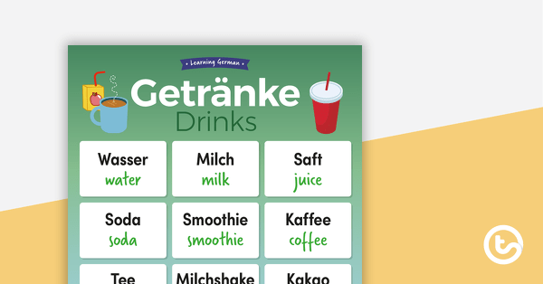 Drinks – German Language Poster teaching resource