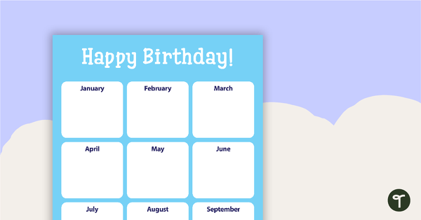 Good Friends - Happy Birthday Chart teaching resource