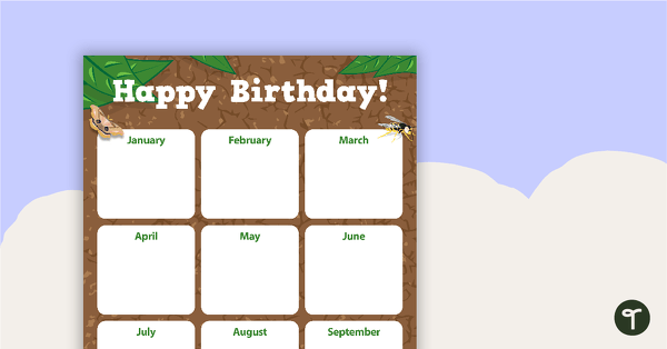 Minibeasts - Happy Birthday Chart teaching resource