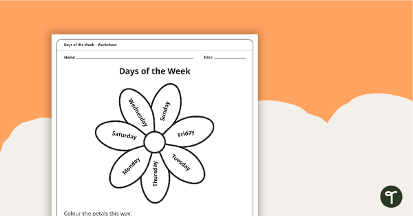 Days of the Week – Worksheet teaching resource
