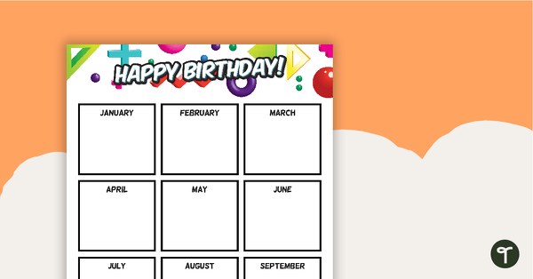 Go to Retro - Happy Birthday Chart teaching resource