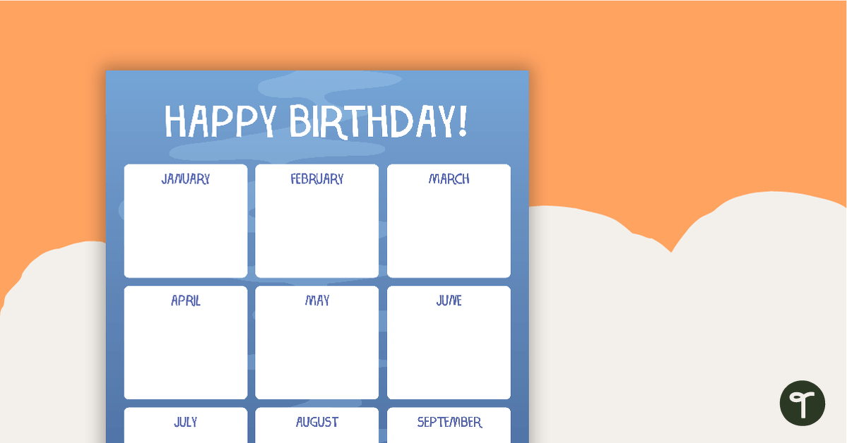 Preview image for Frogs - Happy Birthday Chart - teaching resource