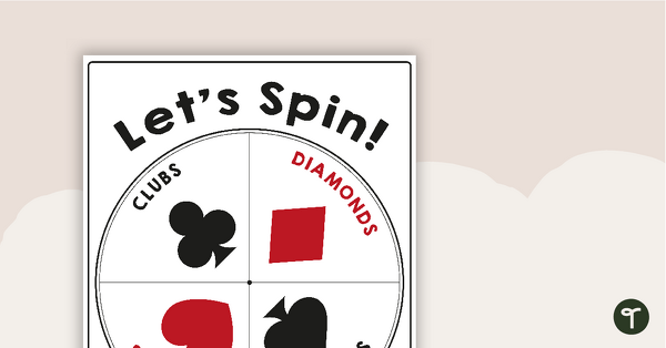 Let's Spin - Card Suits Spinner Activity teaching resource
