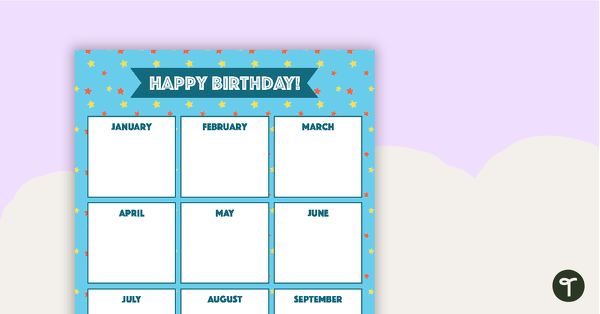 Preview image for Happy Birthday Chart - Stars - teaching resource