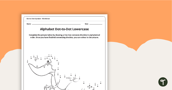Go to Dot-to-Dot Drawing - Alphabet - Dinosaur teaching resource
