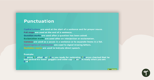 Everyday Grammar Punctuation Warm Ups - Middle Years Interactive PowerPoint teaching resource