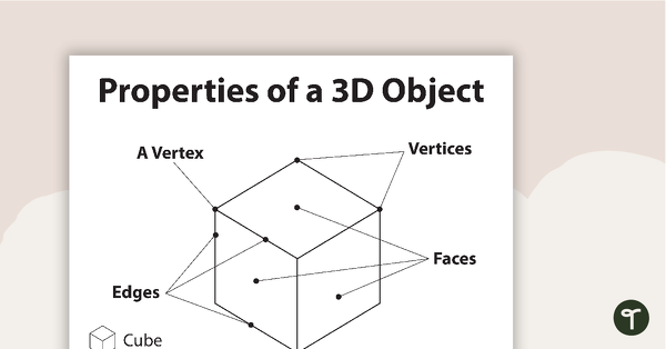 Properties of 3D Objects - BW teaching resource