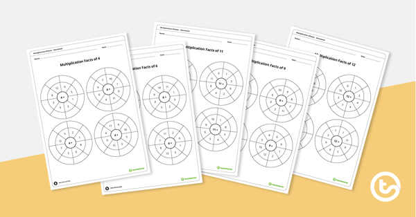 Preview image for Multiplication Wheel Worksheets - teaching resource