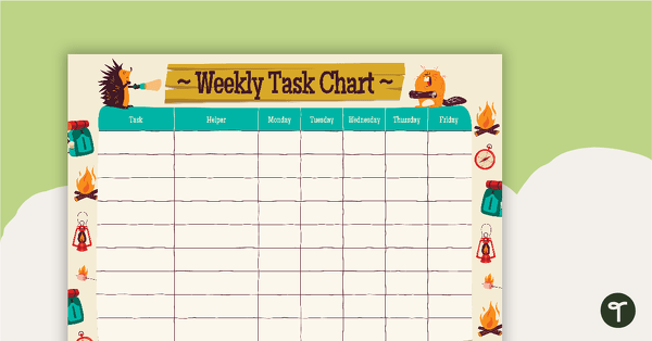 Go to Camping - Weekly Task Chart teaching resource