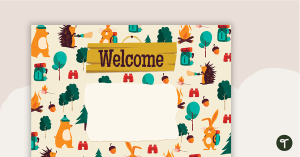 Go to Camping - Welcome Sign and Name Tags teaching resource