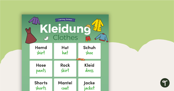 Clothes – German Language Poster teaching resource