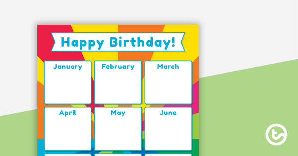 Rainbow Starburst - Happy Birthday Chart teaching resource