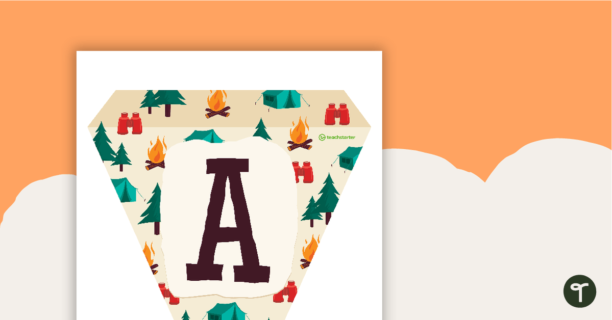 Preview image for Camping - Letters and Numbers Bunting - teaching resource