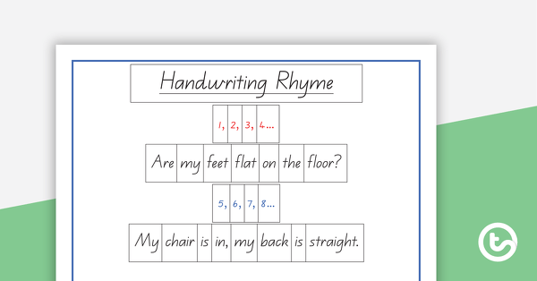 Handwriting Rhyme Poster teaching resource