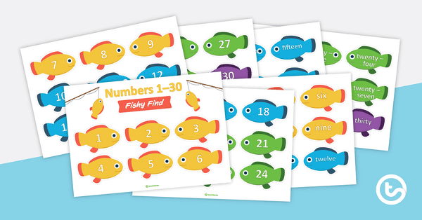 Number 1-30 Fishy Find Game teaching resource