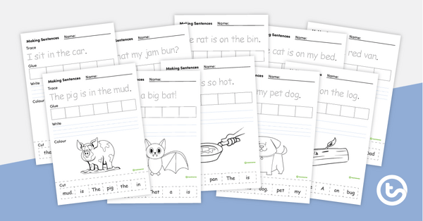 Image of Making Sentences – Cut and Paste Worksheets
