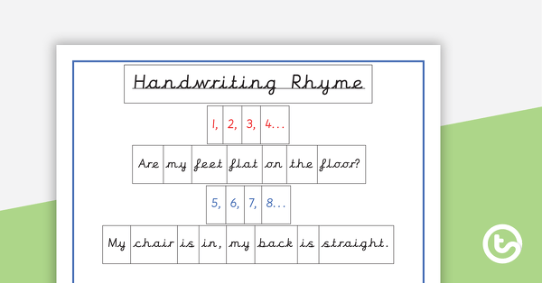 Handwriting Rhyme Poster teaching resource