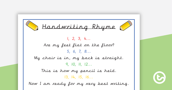 Go to Handwriting Rhyme Poster teaching resource