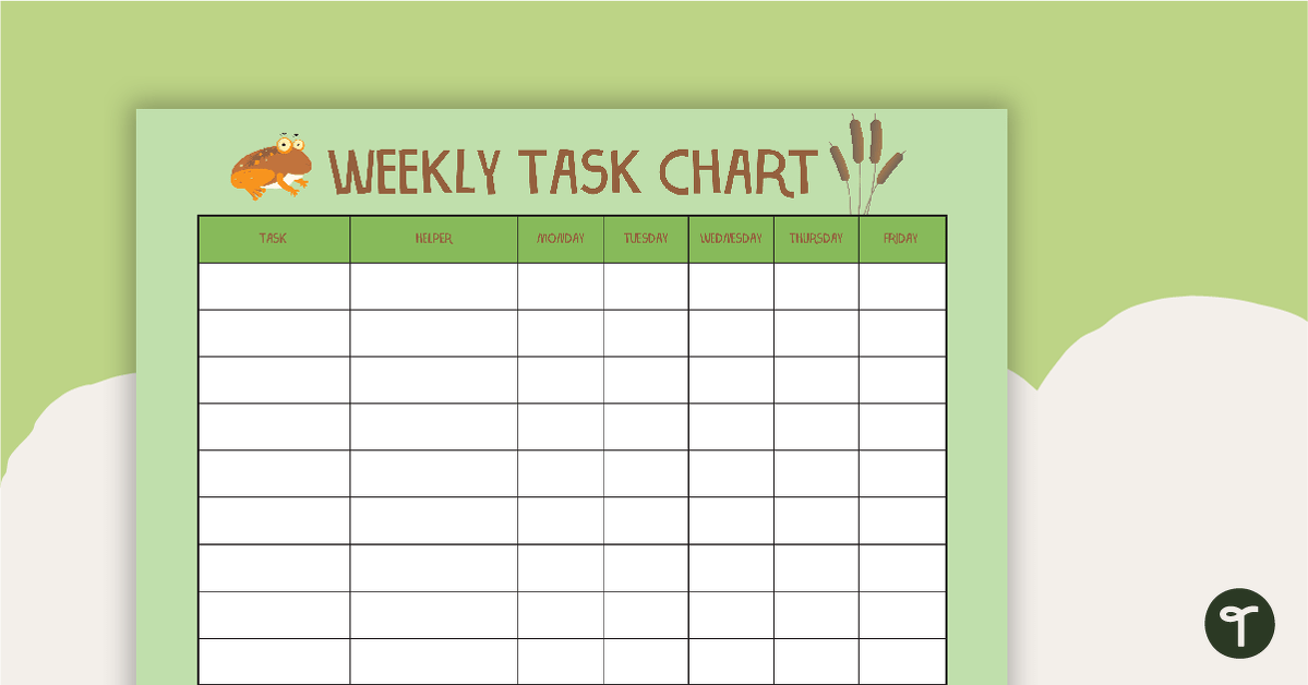 Preview image for Frogs - Weekly Task Chart - teaching resource