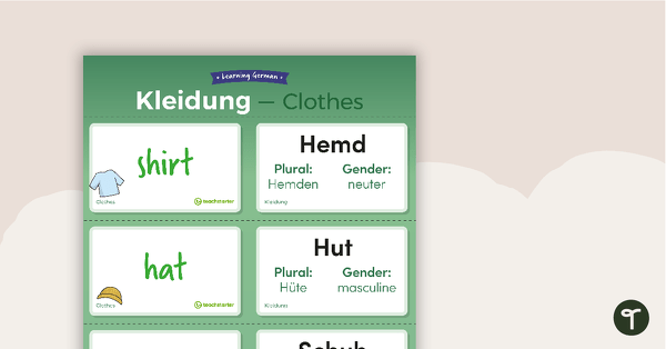 Clothes – German Language Flashcards teaching resource
