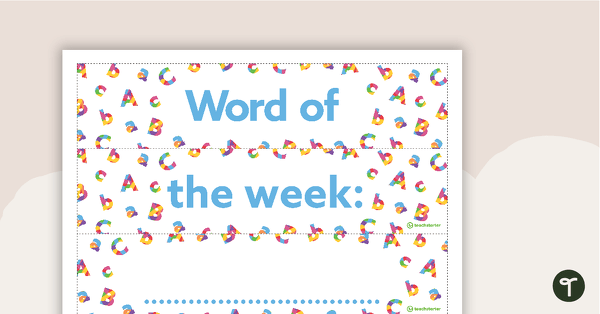 Light Box Insert: Vocabulary (Word of The Week) teaching resource