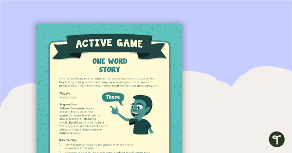 One Word Story Active Game teaching resource