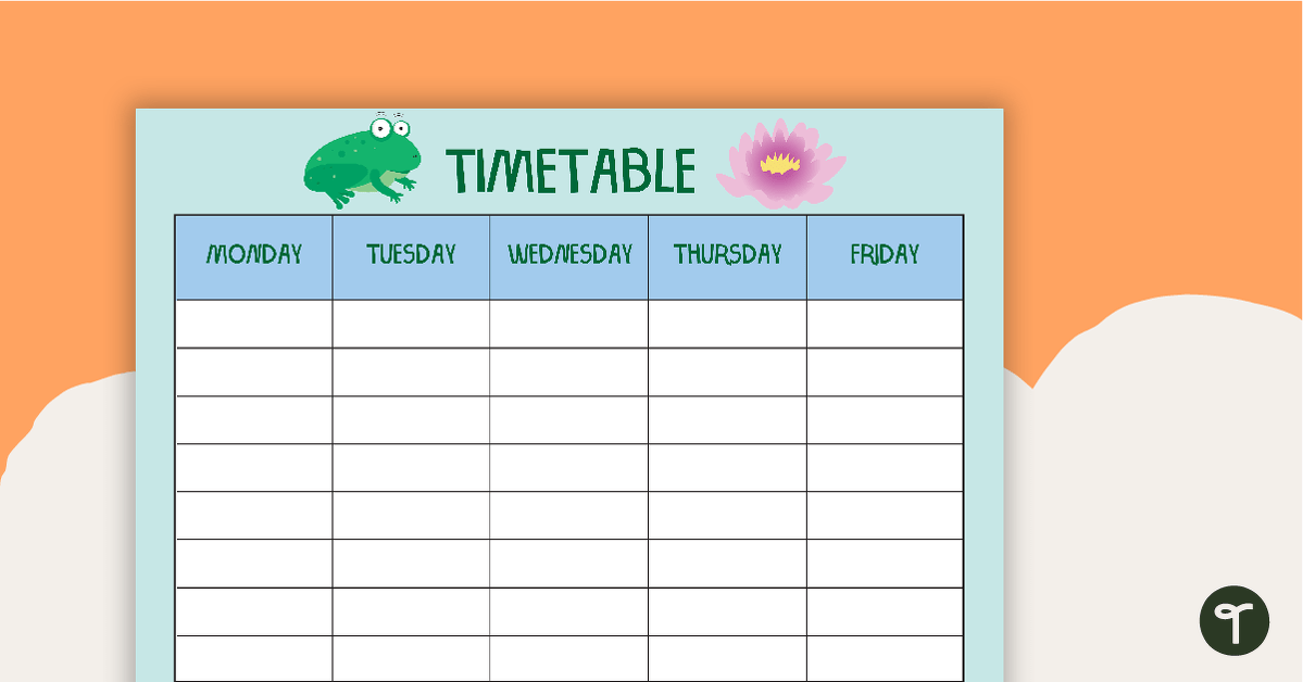 Preview image for Frogs - Weekly Timetable - teaching resource