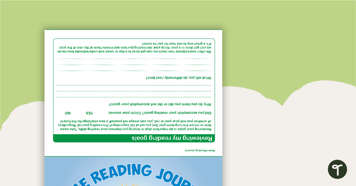 Home Reading Journal - Green teaching resource