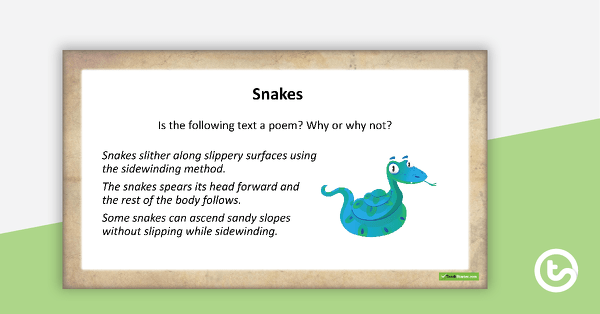 Poetic Devices PowerPoint | Teach Starter