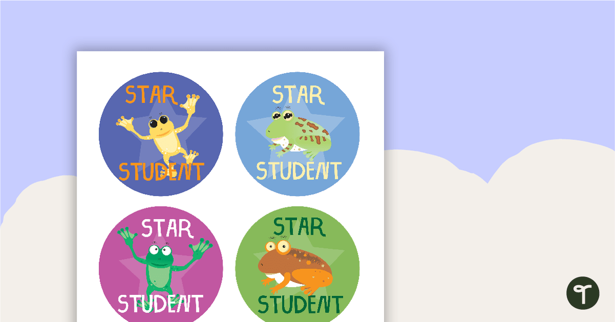 青蛙的预览图像 - 明星学生徽章 - 教学资源