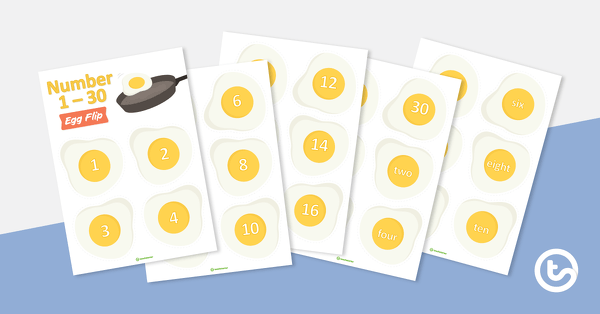 Number 1 - 30 Egg Flip Game teaching resource
