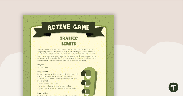Traffic Lights Active Game teaching resource