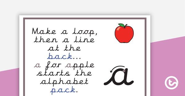 Go to Alphabet Writing Rhymes - Posters teaching resource