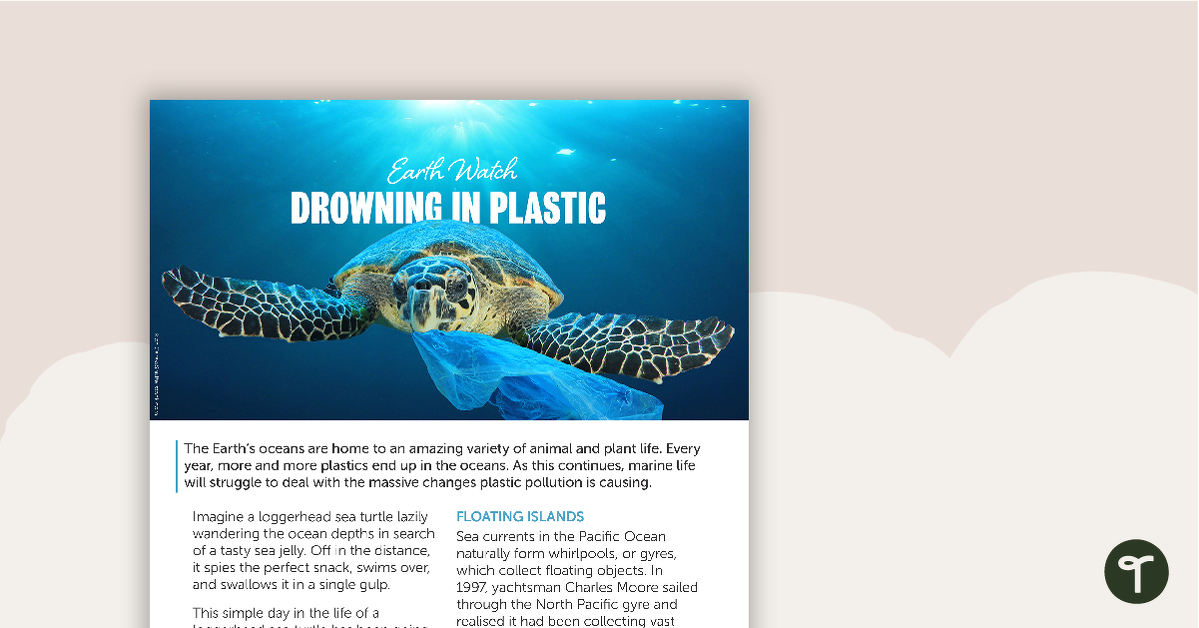 Earth Watch – Drowning in Plastic Worksheet teaching resource