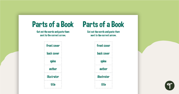 Parts of a Book – Cut and Paste Activity teaching resource