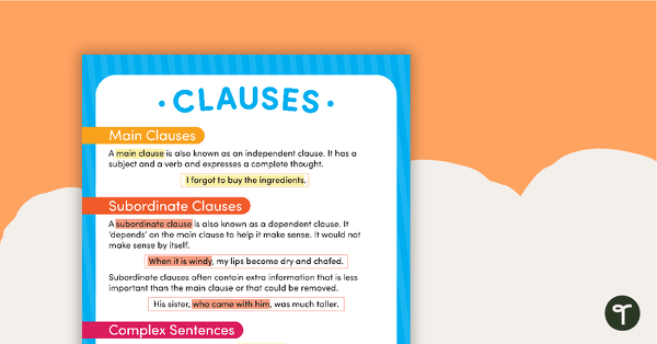 Subordinate Clause Teach Starter