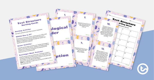 Preview image for Text Structure Sorting Cards - teaching resource