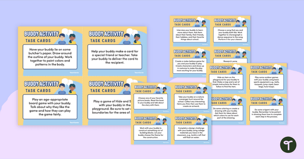 Buddy Program Activity Task Cards teaching resource
