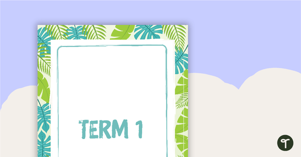 Tropical Paradise Printable Teacher Diary - Term Dividers teaching resource
