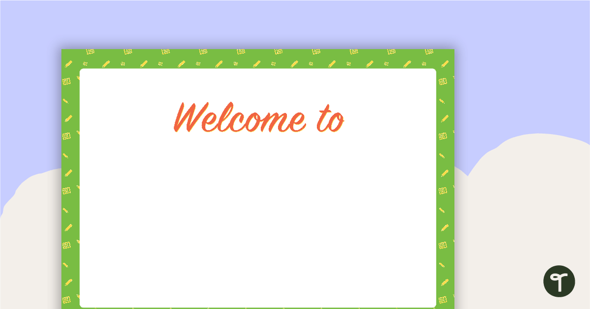 Calculator Pattern - Welcome Sign and Name Tags teaching resource