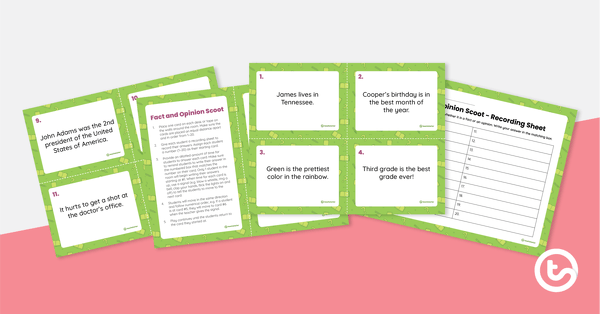 Preview image for Fact and Opinion Scoot Activity - teaching resource