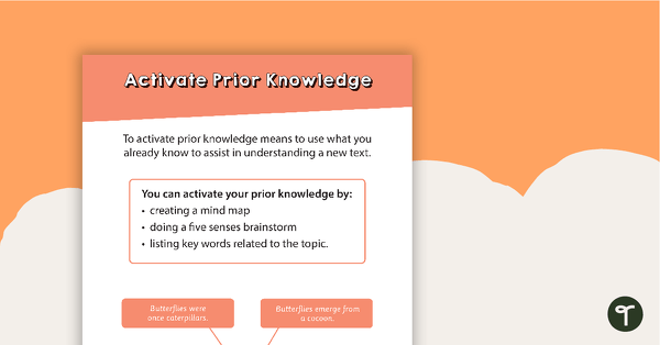 Activate Prior Knowledge Poster teaching resource