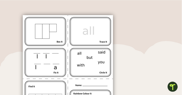 Image of Editable Sight Word Little Book