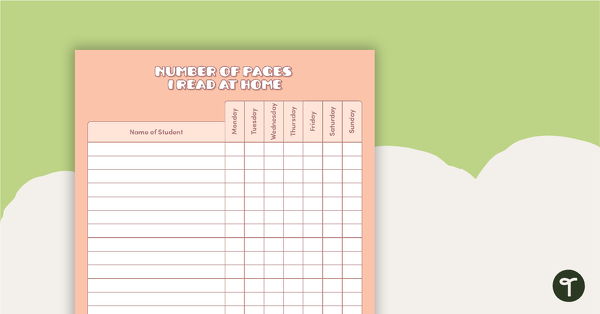 Go to Number of Pages I Read at Home - Home Reading Progress Tracker teaching resource
